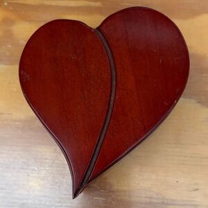 Heart-Shaped Wooden Storage Box